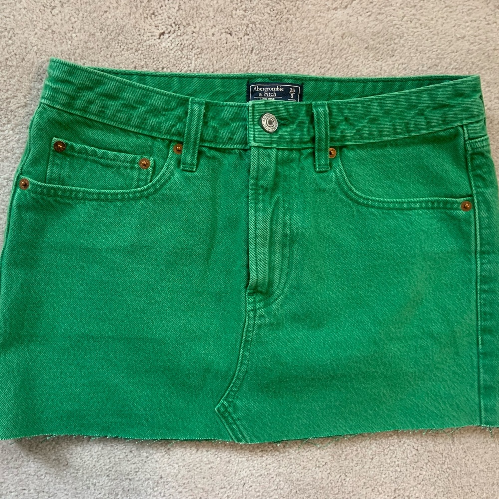 Green Abercrombie Jean Mini Skirt